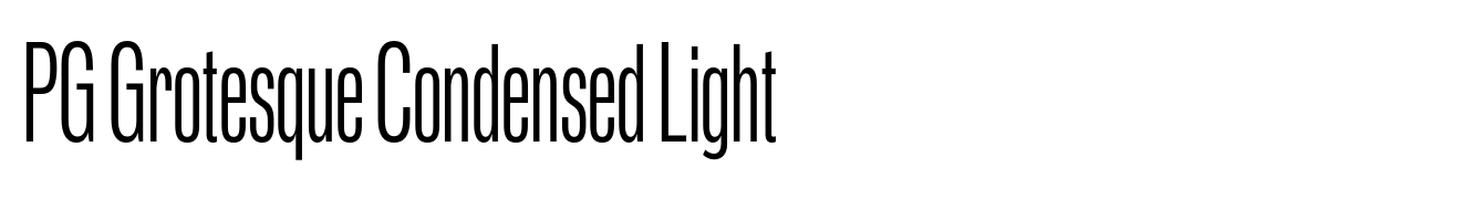 PG Grotesque Condensed Light